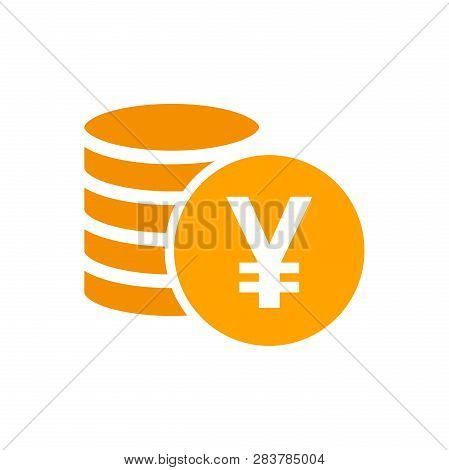 Yen, Yuan Money Currency Vector Icon In Flat Style. Yen Coin Symbol Illustration On White Isolated B
