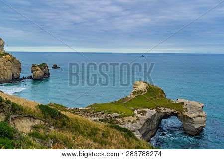 Photography Of Tunnel Beach In New Zealand, Dunedin, New Zealand Tunnel Beach, Dunedin, South Island