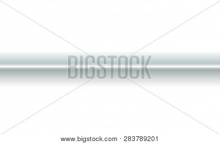 Background Horizontal Fold Of White Paper Fabric. Blank Trifold With Soft Shadows. Copy-space Clear 