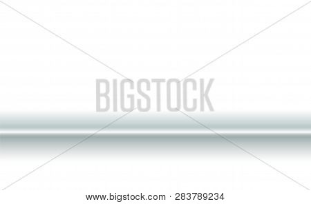 Background Horizontal Fold Of White Paper Fabric. Blank With Soft Shadows. Copy-space Clear Template