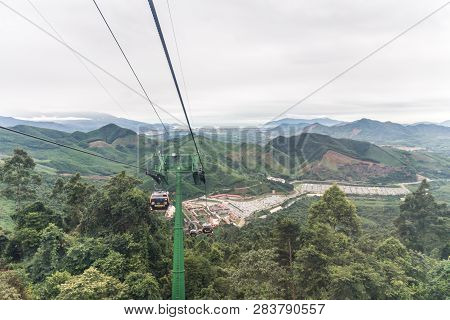 Da Nang, Vietnam, January 03, 2019 : The Cable Car For Transportation From The Ground To The Top Of 