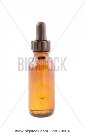 Botle of aromatherapy oil isolated on white