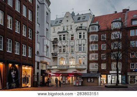 Bremen, Germany, January, 2019 - Colorful Houses In Historic Schnoorviertel In Bremen, Germany