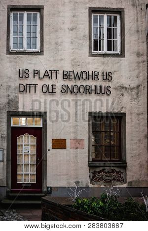 Bremen, Germany, January, 2019 - Colorful Houses In Historic Schnoorviertel In Bremen, Germany