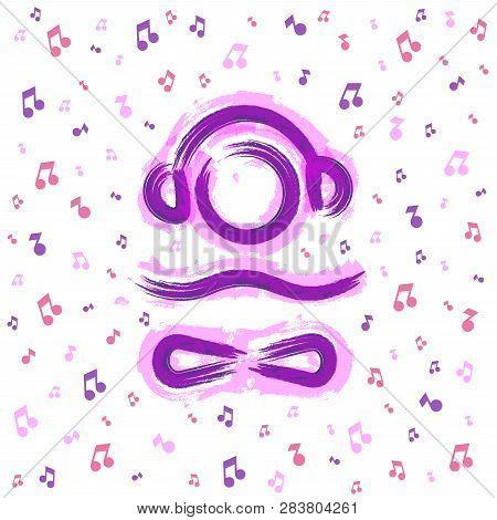 Lounge, Chillout And Relax Music Vector Logo Icon Design Template Sign. Brush Logo. Eps 10