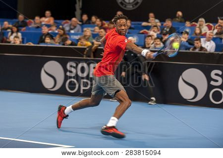 Sofia - February 07.2019: Gael Monfils (fra) Participate At The Atp Sofia Open Tournament In Sofia, 