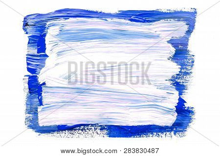 Abstraction For The Background, Rectangular Pattern Of Multicolored Paints On A White Isolated Backg