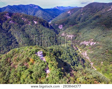 Aerial View Of Observatory In Gangcheonsan Mountain, Sunchang, Jeollanamdo, South Korea