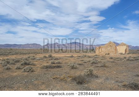Flinders Ranges, South Australia, Australia - March 16, 2018: Old Abandoned Building Ruins Found Alo