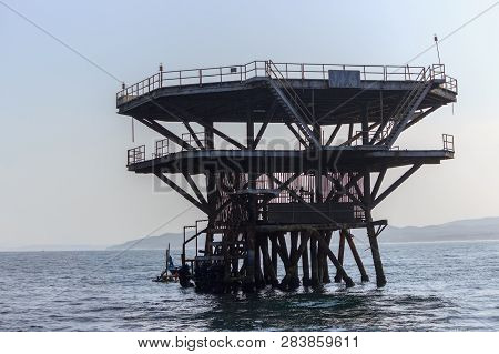 Oil Platform In The Ocean Of Peru