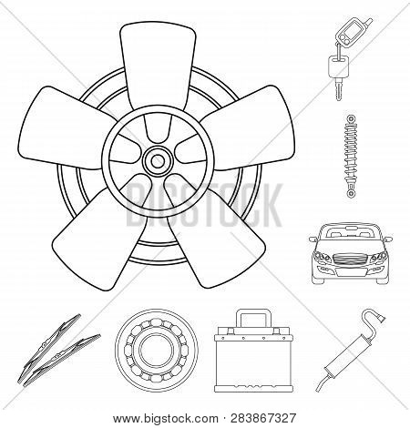 Vector Illustration Of Auto And Part Symbol. Collection Of Auto And Car Stock Vector Illustration.