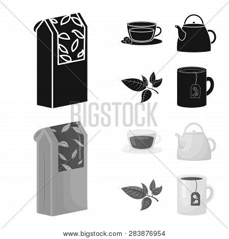 Vector Design Of Healthy And Floral  Sign. Set Of Healthy And Gradient Vector Icon For Stock.