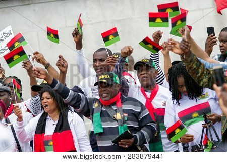 London, England - May 30: Demonstration Of Separatist Organisation Indigenous People Of Biafra At Tr