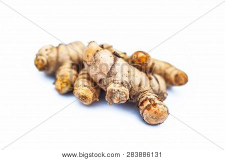 Close Up Of Popular Indian & Asian Raw Organic Herb Or Ayurvedic Herb Isolated On White I.e. Amba Ha