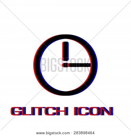 Passage Of Time Icon Flat. Simple Pictogram - Glitch Effect. Vector Illustration Symbol