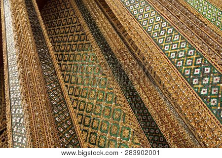 Pillars Of Phra Mondop In Grand Palace