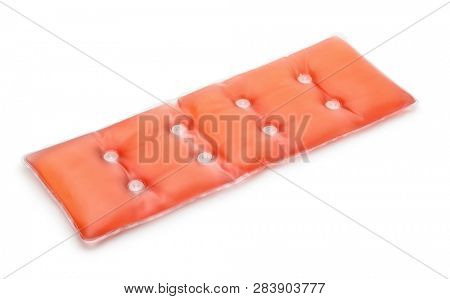 Red self heating acetate pad isolated on white