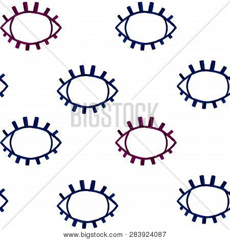 Seamless Illustration. Abstract Pattern. Open Blue Eyes.