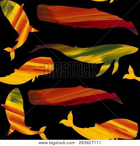 Whales In The Technique Of Collage