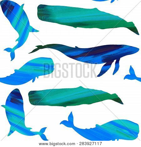 Whales In The Technique Of Collage
