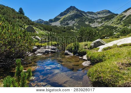 Summer Landscape With Valyavitsa River And Valyavishki Chukar Peak, Pirin Mountain, Bulgaria