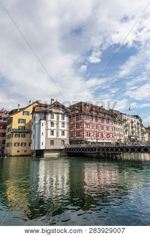 View Of Luegisland Tower (luegislandturm) And Watch Tower (wachturm). Musegg Wall, Lucerne, Switzerl