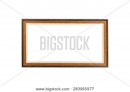 Wooden Frame. Rustic Wood Frame Isolated On The White Background
