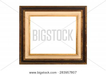 Wooden Frame. Rustic Wood Frame Isolated On The White Background