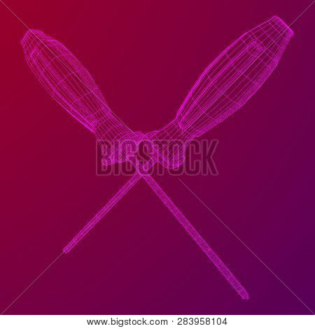 Crosshead Screwdriver. Handyman Tool For Home Repair. Maintenance Themed Abstract Model Wireframe Lo