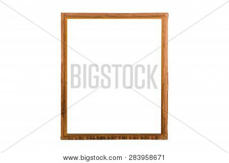 Wooden Frame. Rustic Wood Frame Isolated On The White Background