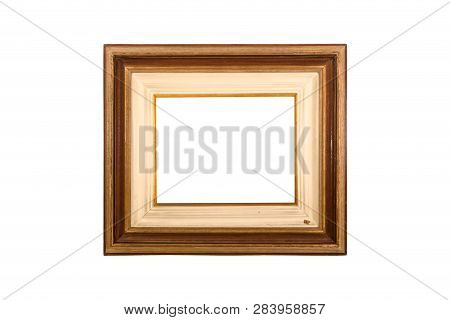 Wooden Frame. Rustic Wood Frame Isolated On The White Background