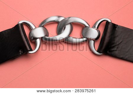 Chain-shaped Silver Belt As Element Of Dressing. Stylish Fashion