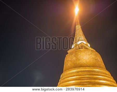 Chedi Phukhao Thong Or Golden Mount At Wat Saket Temple In Bangkok City Thailand.bangkok City Travel