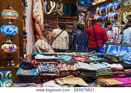 Tehran, Iran - June, 2018: Grand Bazaar In Tehran City, Iran. The Grand Bazaar Is An Old Historical 