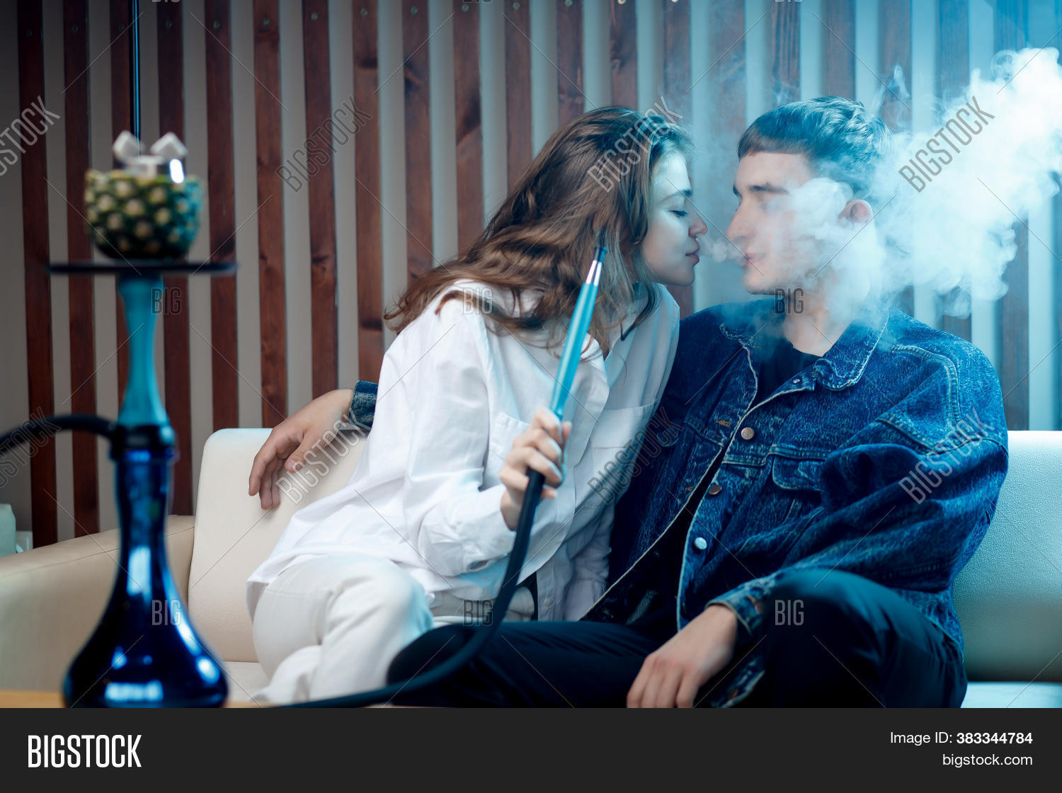 Woman Guy Hookah, Blow Image & Photo (Free Trial) Bigstock