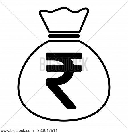 Money Bag Icon Isolated On White Background. Bank Symbol, Profit Graphic, Flat Web Sign