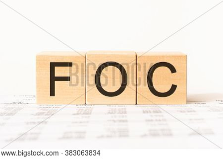 Word Foc Made With Wood Building Blocks, Stock Image