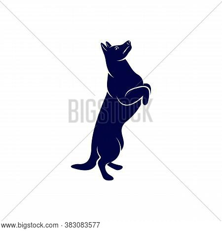 Sniffer Dog Logo Design Vector. Silhouette Of Sniffer Dog. Vector Illustration