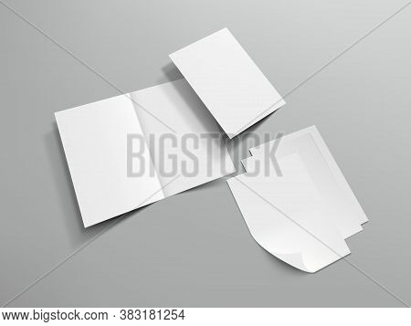 Blank Half Fold Brochure Template For Your Design