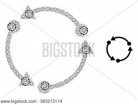 Vector Rotation Composition Is Designed With Scattered Recursive Rotation Pictograms. Recursive Comp