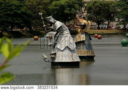 Salvador, Bahia / Brazil - November 12, 2012: Sculpture Of Orixas, Detached From The Candoble, Are S
