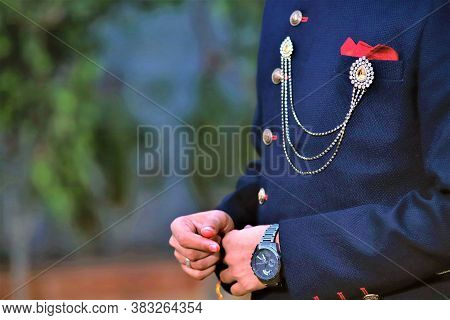 Blue Indo-western Dress With Blue Watch, Blue Dress, Wedding Dress.