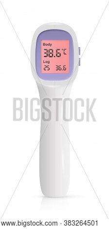 Medical Thermometer Showing Elevated Temperature. Coronavirus Simptom. Medicine And Healthcare. Exam