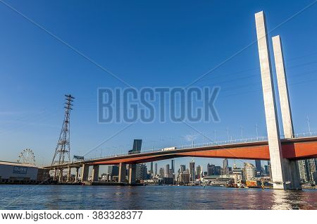 Melbourne, Australia - May 17, 2019: Perspective View Of The Bolte Bridge On The Yarra River. The Is