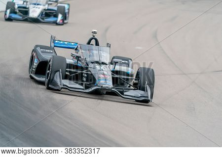 August 29, 2020 - Madison, Illinois, USA: FELIX ROSENQVIST (10) of Varnamo, Sweden races through the turns during the  race for the Bommarito Automotive Group 500 at World Wide Technology Raceway
