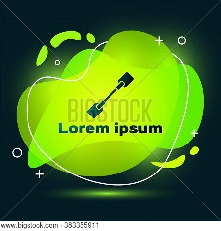 Black Paddle Icon Isolated On Black Background. Paddle Boat Oars. Abstract Banner With Liquid Shapes