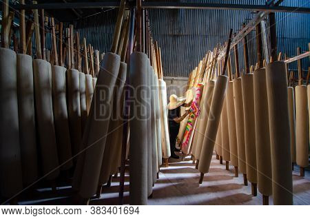 Kangar, Perlis/malaysia - Oct 24 2018: A Dragon Joss Stick Maker Paint The Color.