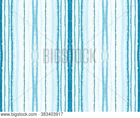Navy Grunge Texture. Seamless Watercolor Horizontal Stroke Background. Fashion Nautical Fabric Print