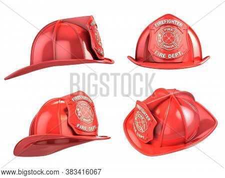 Fireman Helmet From Various Angles 3d Illustration