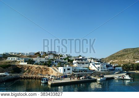 Donoussa / Greece / August 31 2011 : The Beautiful Greek Island Of Donoussa. View Of The Jetty At Th